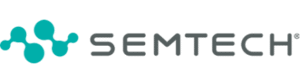 SEMTECH logo: teal molecular icon to the left of the word SEMTECH in gray letters